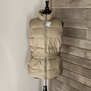 NWT GAP Down Puffer Vest with Belt- Size Large- Olive Green